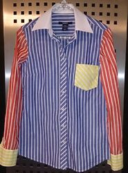 HEMD BLUSE "GANT" Gr.36 SPORTLICH ORIGINAL VINTAGE!! ROT BLAU GELB GESTREIFT