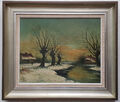 Ölgemälde Gemälde Oil Painting Meisterwerk Landschaft Winter Wald Schnee 382