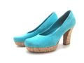 Tamaris Damen Pumps High Heels Absatzschuhe Blockabsatz Komfort Blau Gr. 37