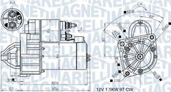 Anlasser Starter MAGNETI MARELLI 063721345010 für FIAT STILO Multi Wagon 16V GPL