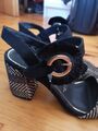 Wie NEU! Sommer Sandalen Sandaletten Gr. 38 Tamaris Touch It Schwarz Ethno*Boho