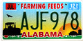 Alabama Farming Feeds  Original Nummernschild USA  License Plate AJF978