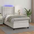  Boxspringbett mit Matratze  Kunstlederbett Polsterbett Einzelbett Bett H9K4