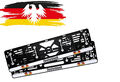 2x TOP Kennzeichenhalter 520 x 110 mm 3D Effekt Streifen mit Deutschland Flagge