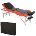 Massageliege 3 Zonen Massagebank Massagetisch Kosmetikliege schwarz orange Liege