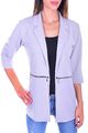 Damen Long  Reverse Blazer mit Zipper Sakko  Büro Casual Business