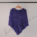 Echtes Kaninchen Pelz Poncho Vogue Weste Wrap Fun Chic Neu  Gestrickt