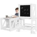 Lernturm 3 in 1 Tritthocker Kinderhocker Kindertisch Tafel mit Rausfallschutz