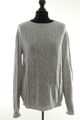 Cashmere Blend Damen Pullover M grau hellgrau leicht Zopfmuster + Kaschmir