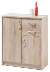 Kommode Sideboard Highboard Schrank Anrichte mit 2 Türen Schubladen Eiche Sonoma