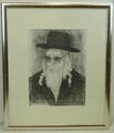 (B1485) Kohlezeichnung "Portrait ~ Jüdischer Rabbi" Paul Schneeberg 2007 Berlin