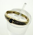 Goldring Gold 333 8 Karat mit Diamanten 0,01 ct und blauem Stein Gr. 50 0,8g