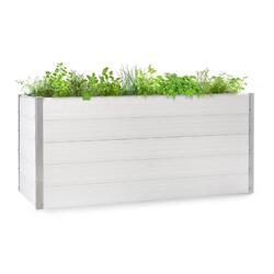 Gartenbeet Pflanzen Hochbeet Blumenkasten Kräuter 195x91x100 cm Holzoptik Weiß