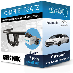 BRINK Anhängekupplung starr und JAEGER E-Satz 7polig für Citroen C4 06-13 neuBis 25.09. im FlashSale 10% sparen*!