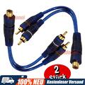 2 Stück Cinch Y-Kabel Y Adapter Subwooferkabel Verteiler RCA Chinch Car Hifi