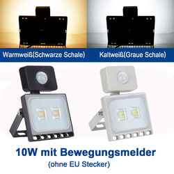 LED Fluter mit Bewegungsmelder Stecker 10-100W Außen Strahler Scheinwerfer IP65