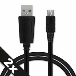 2x USB Kabel für Sony PSP Street (PSP-E1000 / PSP-E1004) Ladekabel 1A schwarz