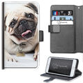 Pug Handyhülle P U Leder Seite Flip Cover Mit Welpe Dog-For Apple Samsung sony