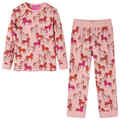 Kinderpyjama mit Langen Ärmeln Schlafanzug Kinder Langarm Pyjama Hellrosa 104 vi