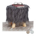 Fell hocker Fellhocker Pouf Kinderhocker gepolstert rund 80 kg Polsterhocker