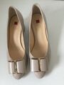 HÖGL edle Lack Leder Pumps mit Schleife in nude beige Gr. 37 w.Neu