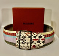 Missoni Womens Belt - Multicolored - Stretch / Leather - Size M - Boxed 