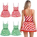 DE Damen Weihnachten Novelty Kleider Sexy Minikleid Party Mrs Santa Claus A-line