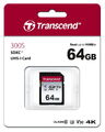 Transcend SDXC Karte 64GB Speicherkarte 300S UHS-I U1 V10 Class 10