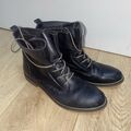 5TH AVENUE Damen Schnür Boots Stiefelette Stiefel Schwarz Leder  42