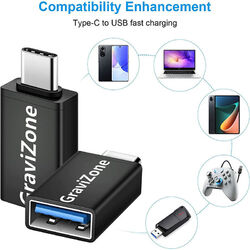 GraviZone Adapter USB-C auf USB-A Buchse 3.0 OTG Stick MacBook Samsung Xiaomi