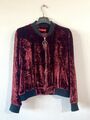 Hugo Damen Blouson Samtjacke Gr.42 neuwertig Bordeaux Viskose 