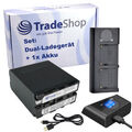 Dual USB LCD Ladegerät Ladestation + Akku 10400mAh für Sony CCD-TR300 CCD-TR3000