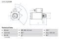 Anlasser Starter BOSCH 0 986 019 301 +40.35€ Pfand M8 für FIAT PANDA PALIO 43 up