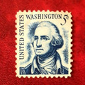 George Washington-Briefmarke blau 5 Cent USA 1967. postfrisch. Rar