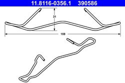 ATE 2x Feder Bremssattel 11.8116-0356.1/2x für OPEL VECTRA CC Z02 CORSA X15 Z03