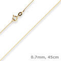 0,7mm Schlangenkette diamantiert Collier Halskette aus 375 Gold Gelbgold 45cm