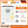 11KW Hybrid Solar Wechselrichter On-Grid 2*MPPT 160A 230Vac 48V Mit WIFI Paralle