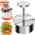 Neu Burger Presse Edelstahl Hamburger Rindfleisch Patty Maker Grill Antihaft