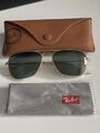 Ray-Ban Caravan RB 3136 001 Sonnenbrille Gold/Grün