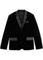 Neu Samtblazer Gr. 164/170 Schwarz Ahornrot Jungen Langarm Smoking Blazer