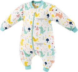 Baby Schlafsack Winter 2,5TOG 100%Baumwolle Mit Füßen Wald Winter Schlafsäcke-DEJunge Mädchen✓Unisex✓Schlafanzug für Kleinkinde✓2.5TOG