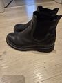 Boots Stiefelette Stiefel Gr. 38 Damen Görtz Glatt Leder Schwarz Winter