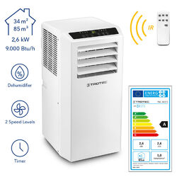 TROTEC Lokales Klimagerät PAC 2610 S mobile Klimaanlage 2,6 kW (9000 Btu) EEK A3-in-1 Klimagerät: Kühler✔️ Ventilator✔️ Entfeuchter✔️