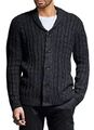 NEU XL Herren Cardigan Pullover Strickjacke Männer Stehkragen Baumwolle Slim Fit