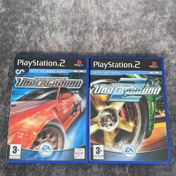 Need For Speed Underground 1 & 2 PS2 Playstation 2 Spielepaket sehr guter Zustand ✔️ mit Anleitungen