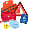 Verbandtasche Erste-Hilfe MHD 08.2028 + 5x Warnweste ORANGE Warndreieck Parkuhr