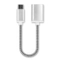 USB OTG Kabel für HTC U Play U11 OTG Adapter USB C silber Aluminium