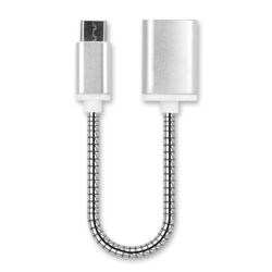 USB OTG Kabel für HTC U Play U11 OTG Adapter USB C silber Aluminium