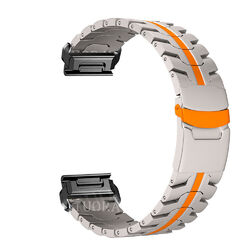 Quick Fit Titan Metall Armband für Garmin Fenix 8 7X 6X Pro 5X Plus 3HR Tactix 7