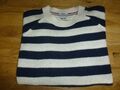 Damenpullover Hilfiger Denim, Beige-Blau Geringelt, Gr.L. TOP!